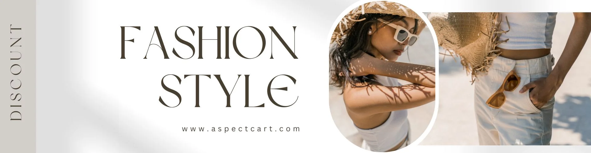 Banner di un negozio di moda online che presenta abbigliamento e accessori moderni