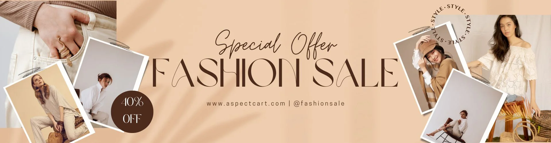 Banner per un'offerta speciale in un negozio di moda online